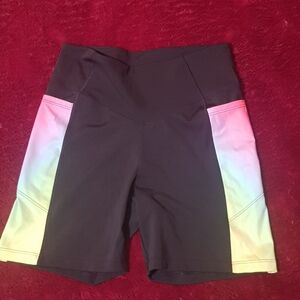 Victoria's Secret Black and Multicolor Bike Shorts